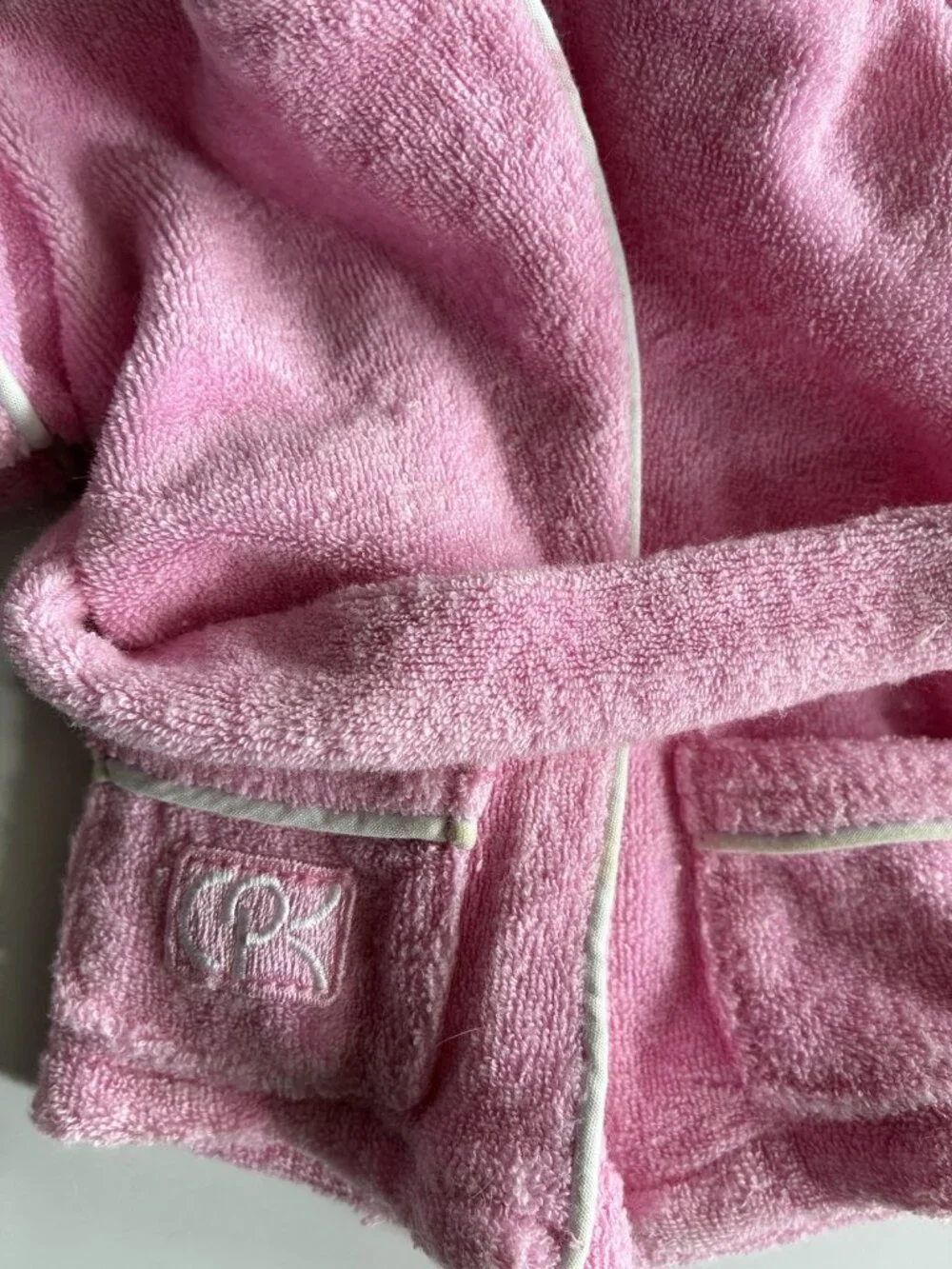 Vintage Cabbage Patch Kids Pink Terry Cloth Bath Robe CPK Doll Outfit